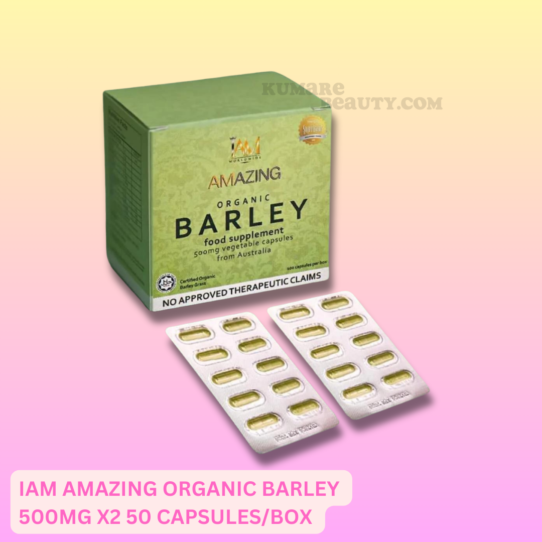 iAM Amazing Organic Barley 500mg x2 50 Capsules/Box