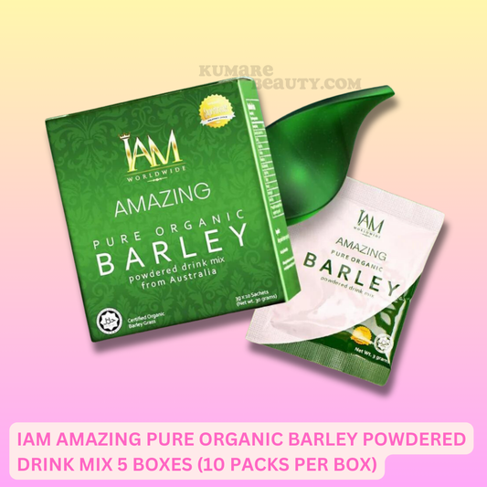 iAM Amazing Pure Organic Barley Powdered Drink Mix 5 Boxes (10 Packs per Box)