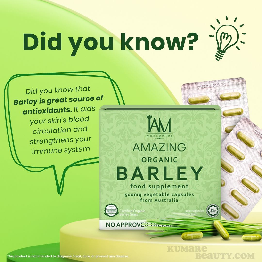 iAM Amazing Organic Barley 500mg x2 50 Capsules/Box