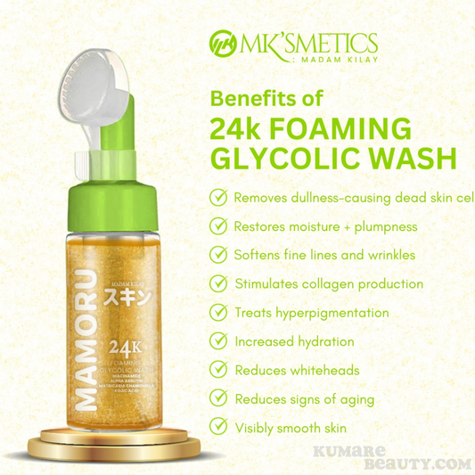 Mamoru 24K Foaming Glycolic Foam Wash by Madam Kilay