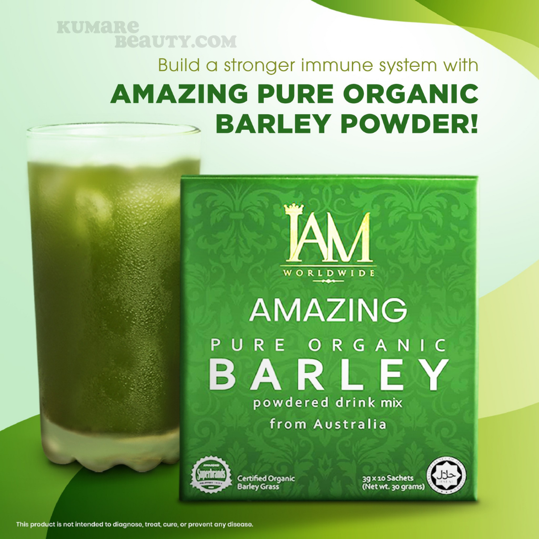 iAM Amazing Pure Organic Barley Powdered Drink Mix 5 Boxes (10 Packs per Box)