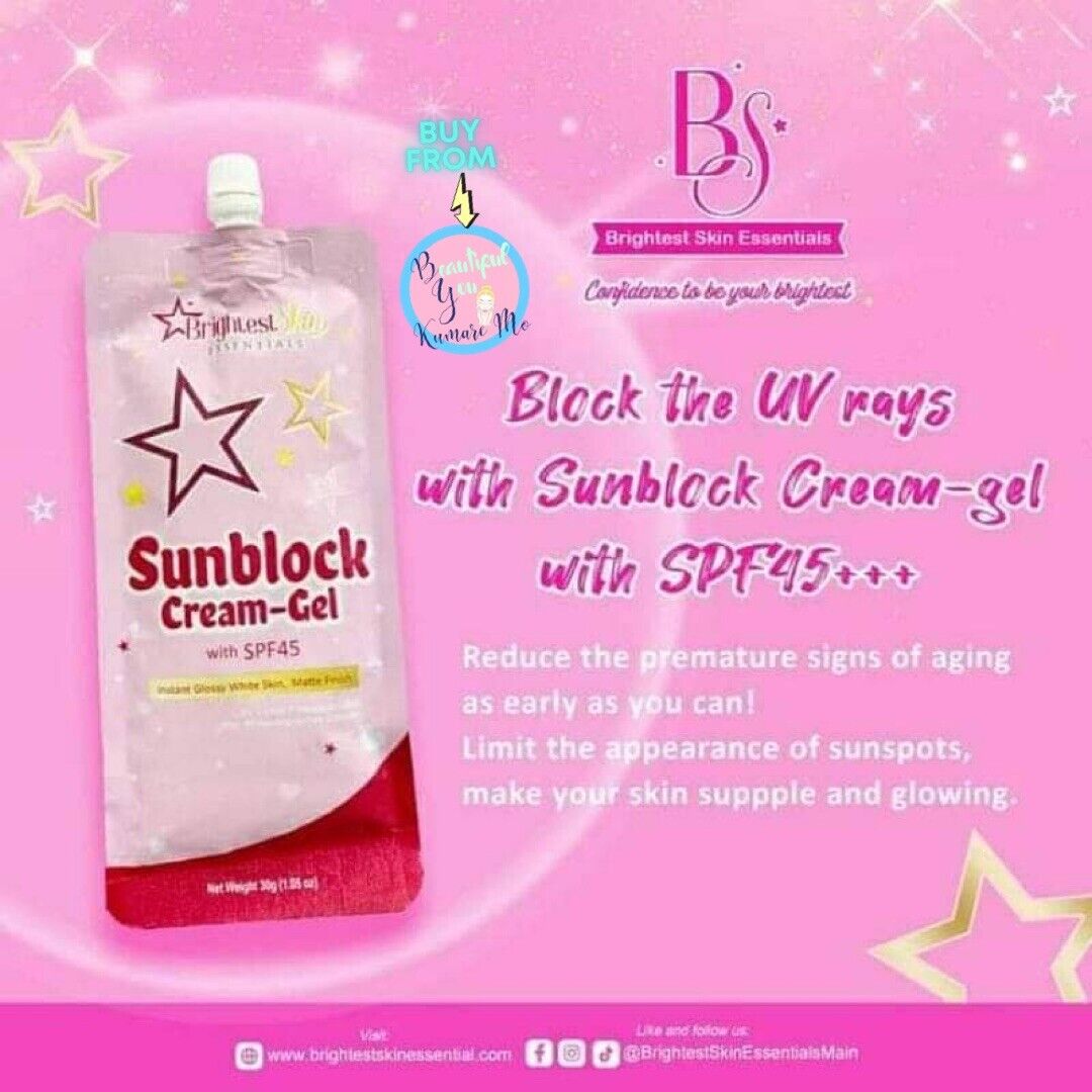 Brightest Skin Essentials Sunblock Cream Gel Pouch