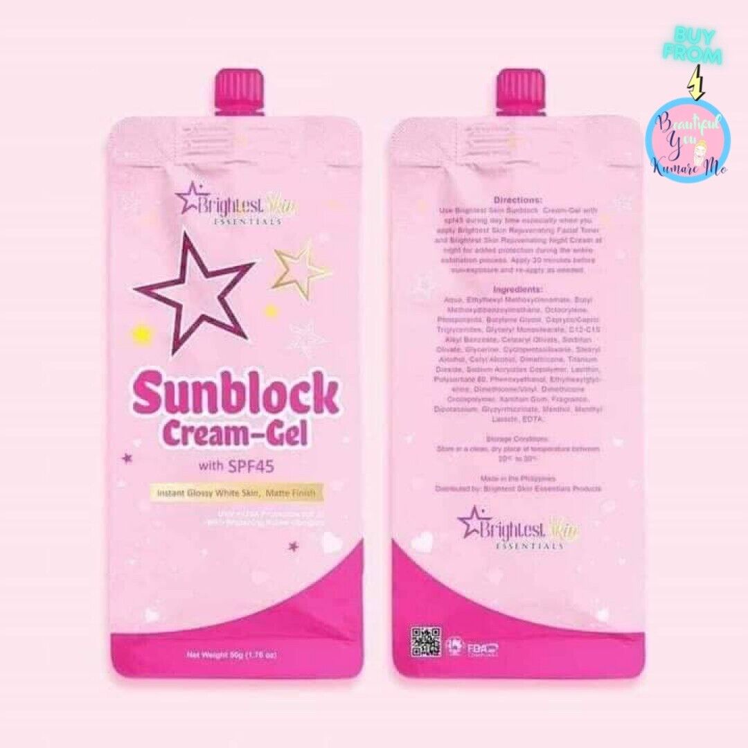 Brightest Skin Essentials Sunblock Cream Gel Pouch