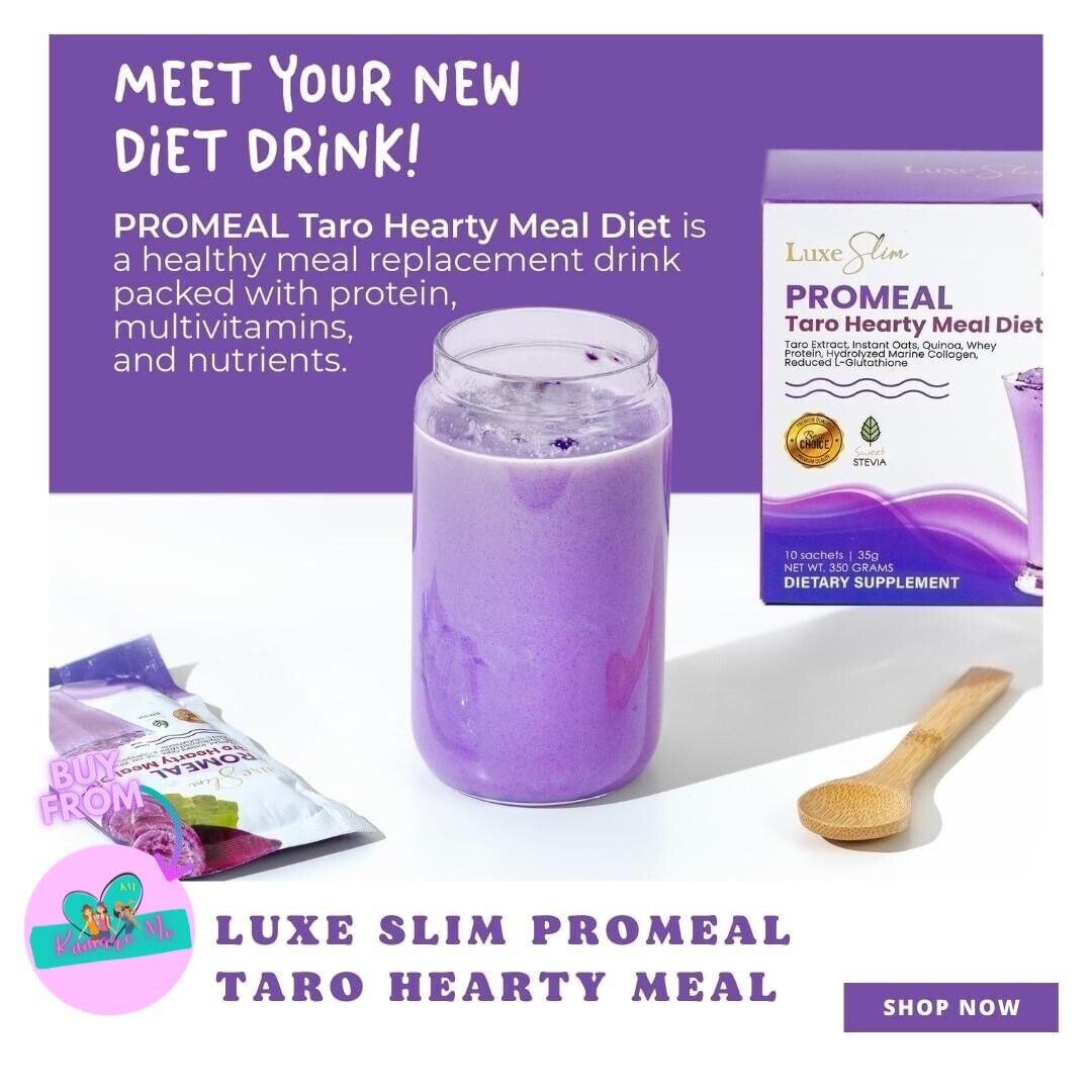 Luxe Slim Promeal TARO Heart Healthy Meal Diet Drink, 10 Sachets