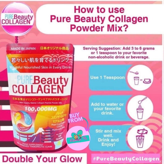 Pure Beauty Collagen 2-Pack Powder Mix - Manufactured in Japan