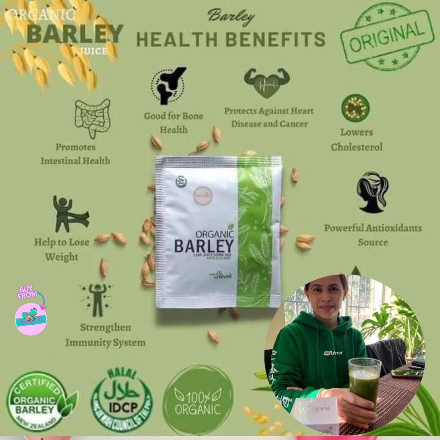 Organic Barley Leaf Juice Drink mix 10 sachets