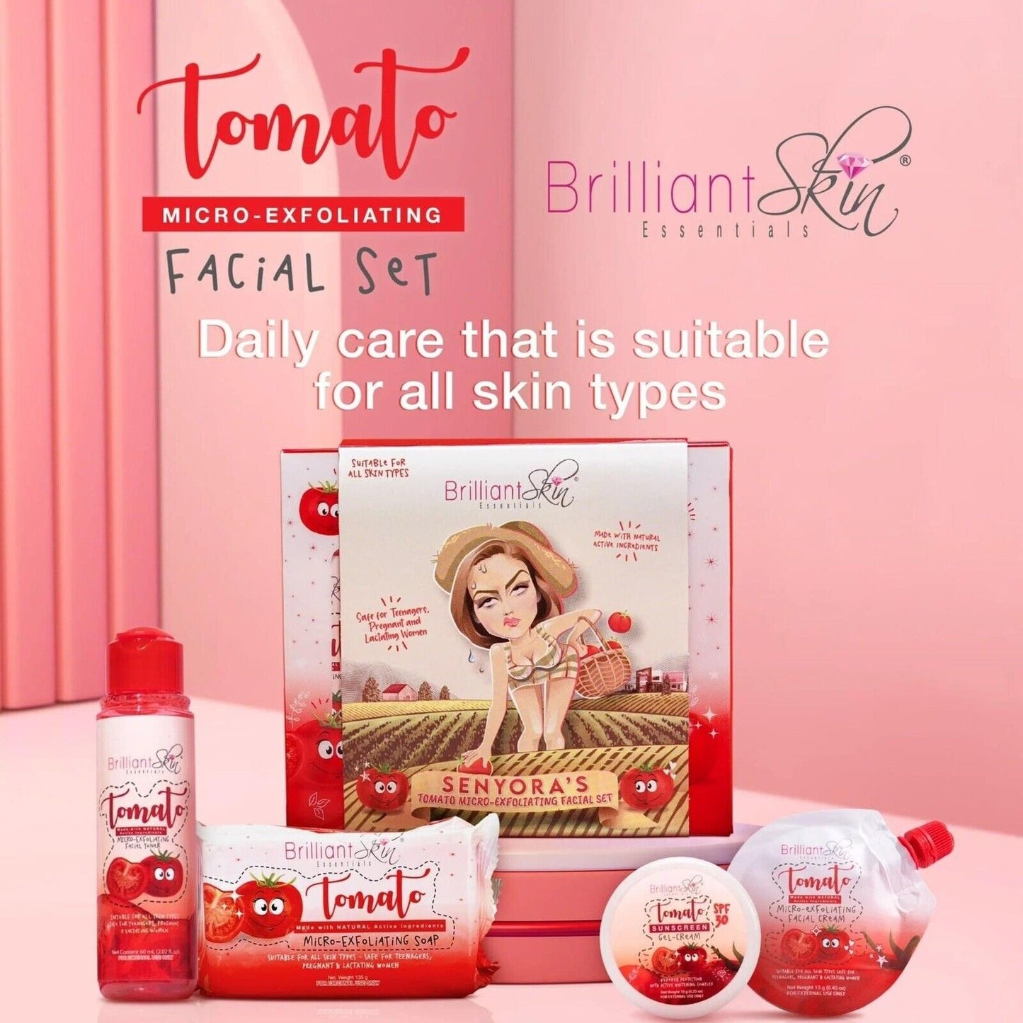 🍅 Brilliant Skin Essentials Tomato Natural Rejuvenating Facial Set