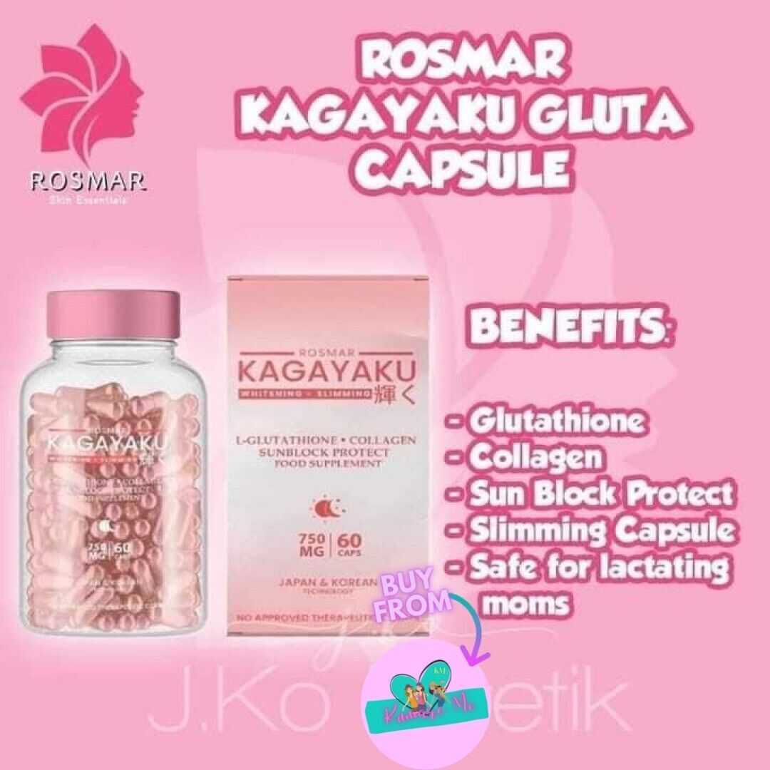 ROSMAR KAGAYAKU Glutathione & Collagen 750mg, 60 Capsules