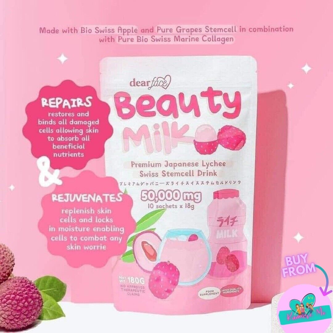 Dear Face Beauty Milk Premium Japanese Lychee Swiss Stemcell Drink 50,000mg