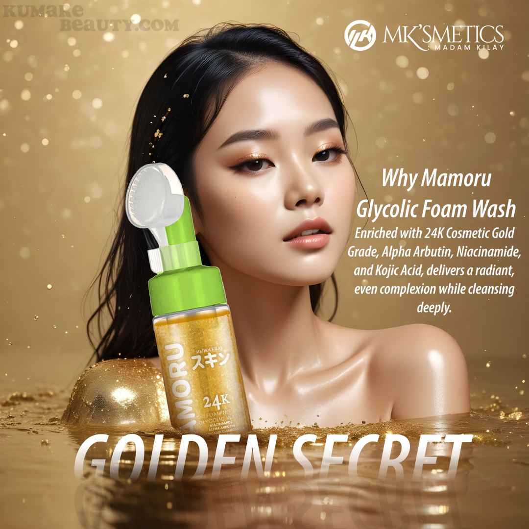 Mamoru 24K Foaming Glycolic Foam Wash by Madam Kilay