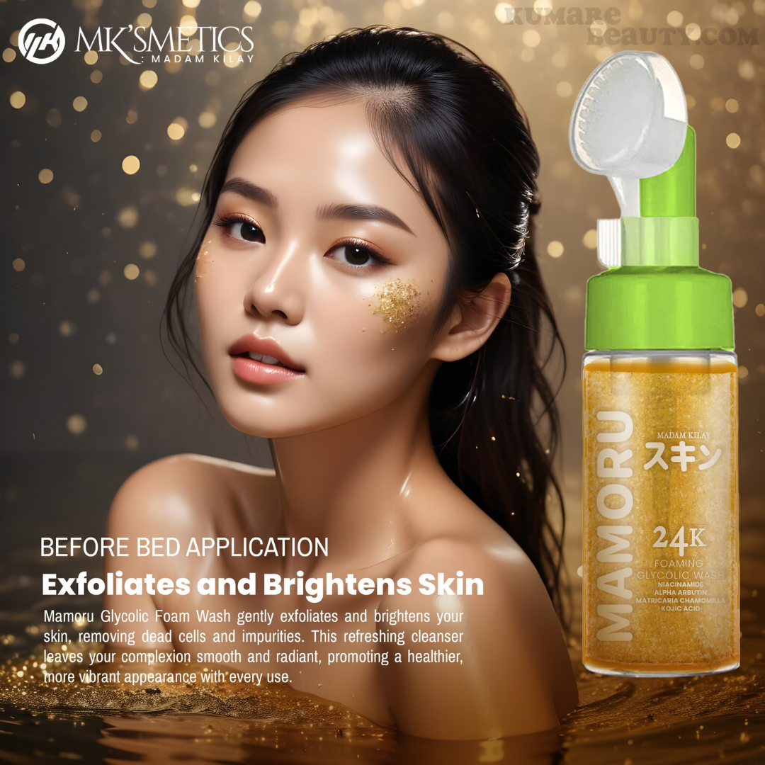 Mamoru 24K Foaming Glycolic Foam Wash by Madam Kilay