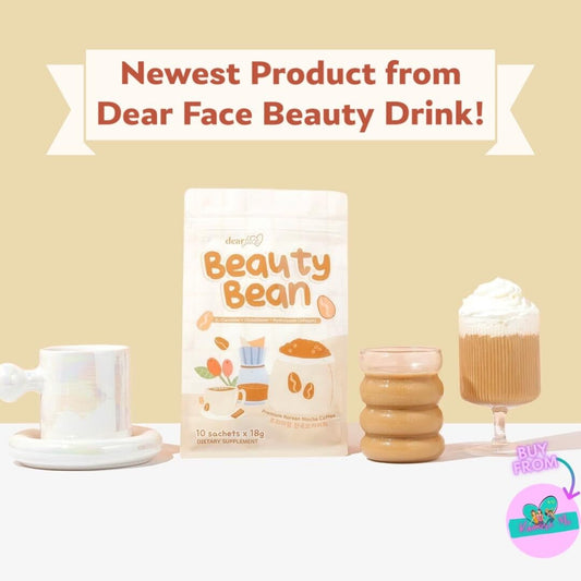 Dear Face BEAUTY BEAN Premium Korean Mocha Coffee, 10 Sachets X 18g