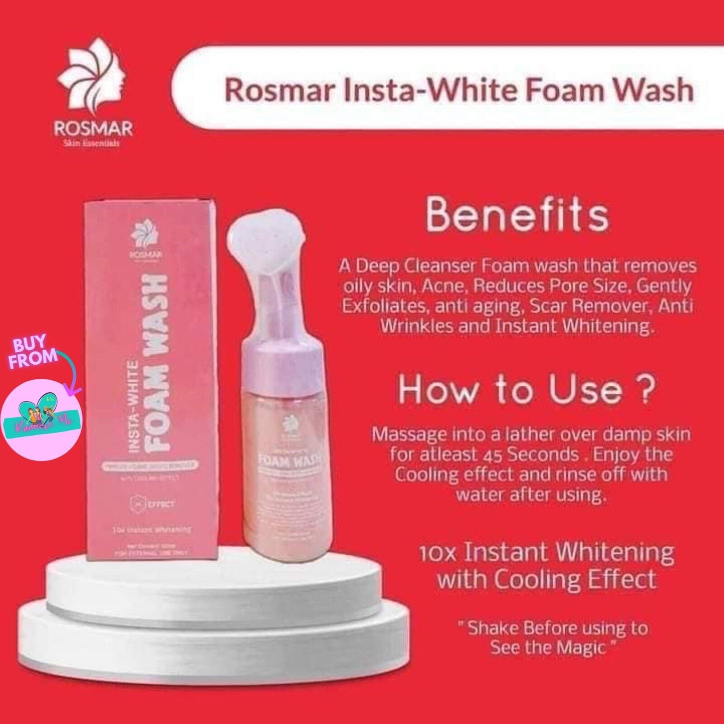Rosmar Foam Facial Wash W/Cooling Effect 100ML
